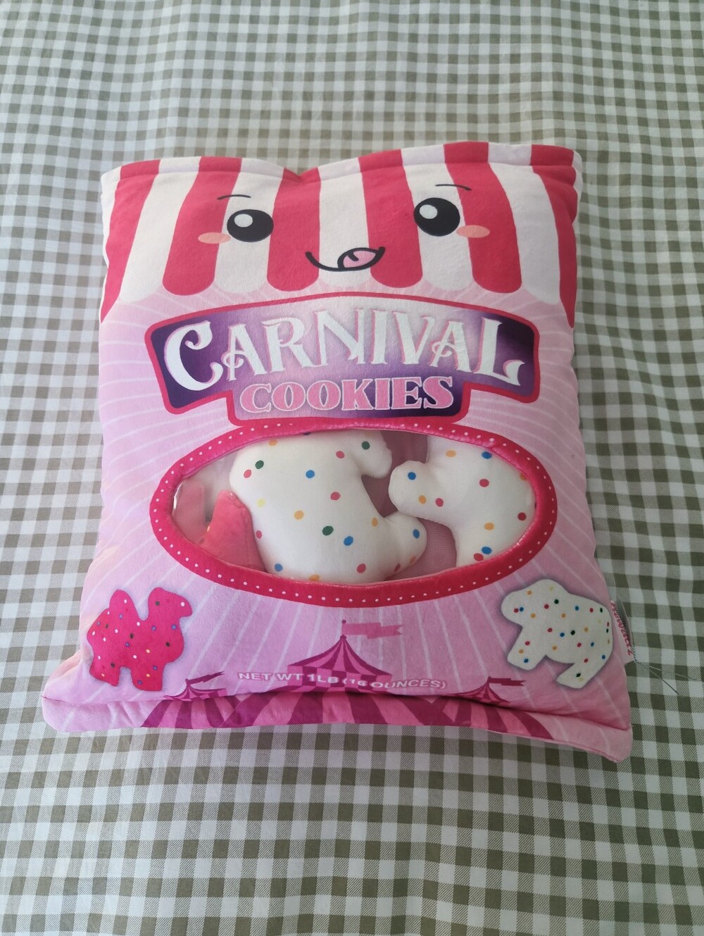 NWT Bewaltz Carnival Cookies Pillow with Mini Cookie Plush Camels & Bears - Picture 2 of 14
